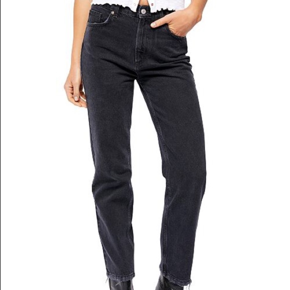 Free People NEW Dakota Straight Leg Jean in Black